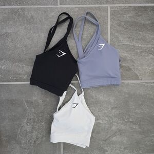 Gymshark Sports Bras Set - Black, Gray, and White